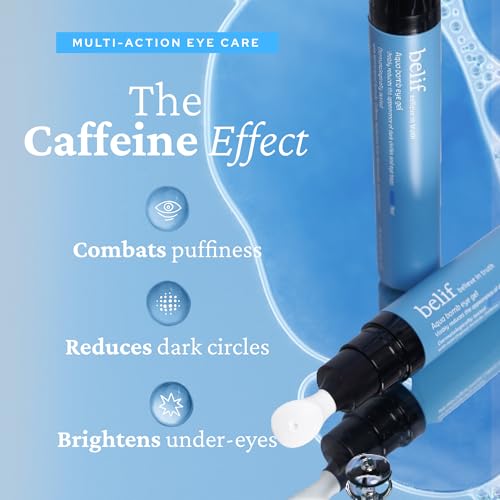 belif Aqua Bomb Cooling Eye Gel – Koffein & Hyaluronsäure gegen Schwellungen, Niacinamid & Vitamin C gegen Augenringe, Adenosin & Kollagen für mehr Straffheit, Koreanische Hautpflege (15 ml)