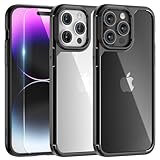 TAURI 5 in 1 for iPhone 14 Pro Max Case Black, [Military-Grade Drop Protection] Slim Shockproof Phone Lanyard Case 6.7 inch