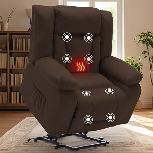 Korser Dual Motor Waffle Fabric Electric Recliner Chair with Side Pockets, Wide...
