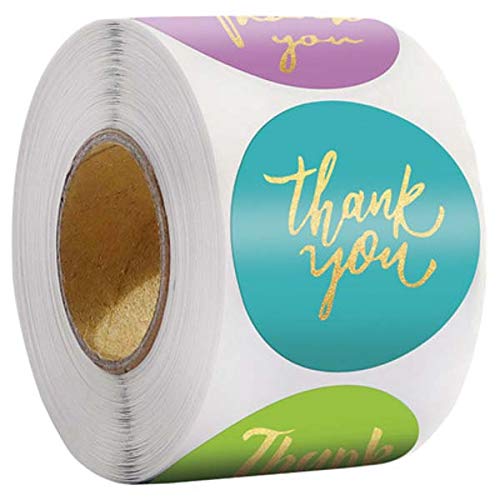 Natural Kraft Olive Branch Handmade With Love Stickers 1.0" Round Total 500 Labels On A Roll For Baking Gift Bags Wedding Thanksgiving Birthday Envelope Decor (Thank You Stickers) #TOP2