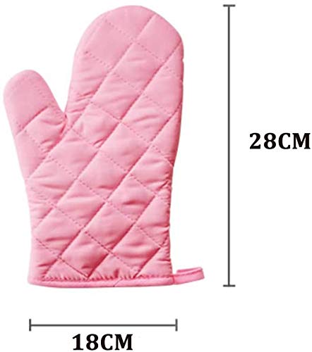 Voarge Ofenhandschuhe, Hitzebeständig Ofenhandschuhe Verdickte Hitzeresistente Topfhandschuhe Topflappen Backhandschuhe, 1 Paar, rosa