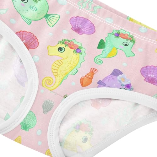 Joisal Toddler Underwear Floral 2t Cotton Little Girl Panties Personalized Undies Kids Briefs Cute Sea Creatures Cartoon4