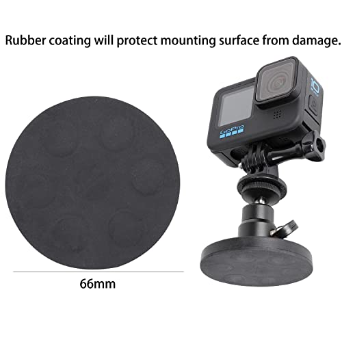 Image of Pellking Magnetic Mount for GoPro Insta360 Akaso DJI Action Camera with Rotating Ball Head Super Strong Rubber Coating for Car, Attaches to Steel or Other Magnetic Surfaces