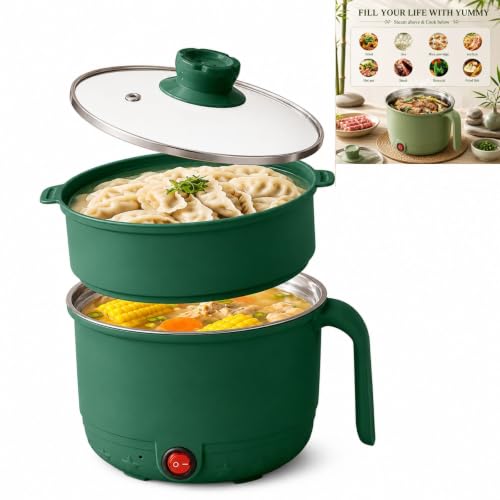 Image of Multipurpose Electric Kettle, 1.5 Litre, 600W, 2 Cooking Pots & Egg Boiler for Boiling Water, Egg,Rice, Random Colour