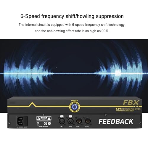 Supresor Profesional de Retroalimentación, Desplazador de Frecuencia Anti-llorona para Micrófono, Supresión Automática de Llorona, Efecto para Micrófono en Escenario y KTV, para Sala de Música miniatura 3