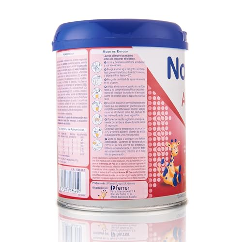 Miniatura 11 de Novalac Ar Plus - Leche En Polvo Para Regurgitaciones Y Reflujo Gastroesofágico, Alimento Para Usos Médicos Especiales, Con Almidón De Tapioca Y Aceite De Soja, Apto Para Bebés De 0 A 36 Meses - 800 G