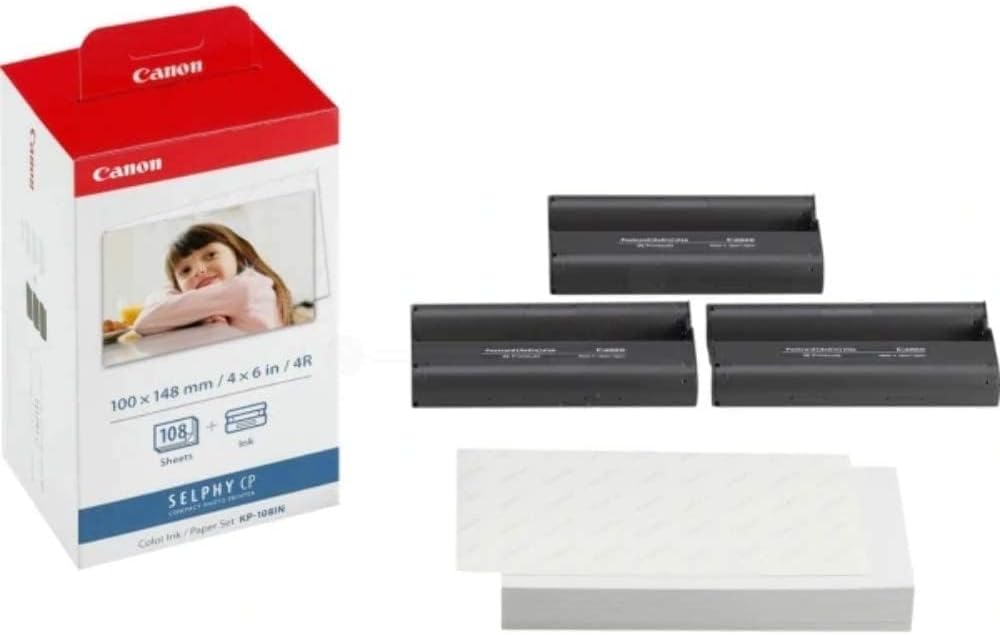 Canon KP-108 Color Ink Paper Set, Postcard