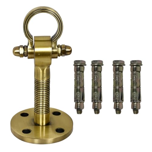 Image of 8 Inch Long Antique Golden Finish Pad Heavy Duty Ceiling Hooks for Hanging Zula for Home with 4 Fasteners Suitbale for Hammock Swing Kadu [Pack of 1] Weight Capacity 1000 Kg
