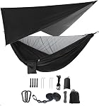 Ensemble de hamacs de camping, simple double hamac, filet de moustiques, filet d'insectes, mouche de pluie, parachute haute résistance. Convient pour le plein air, randonnée, camping, voyage