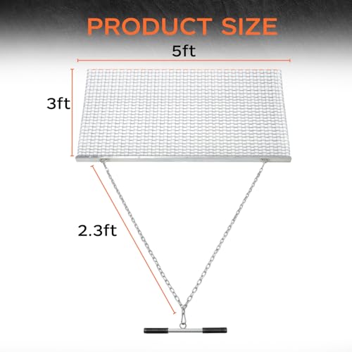 ATSARIUM 5FT x 3 FT Durable Drag Mat ATV/UTV and Tractors Heavy Duty Steel Mesh Field Surface Leveling Drag Mat for Manual or Vehicle Pulling by ATSARIUM - Image 2