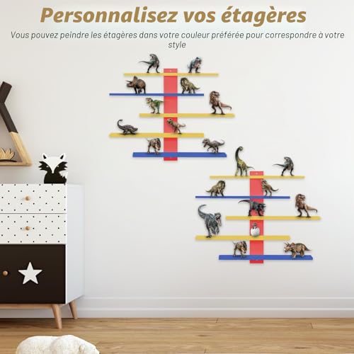 Étagère murale en PVC blanc pour figurines et mini décorations