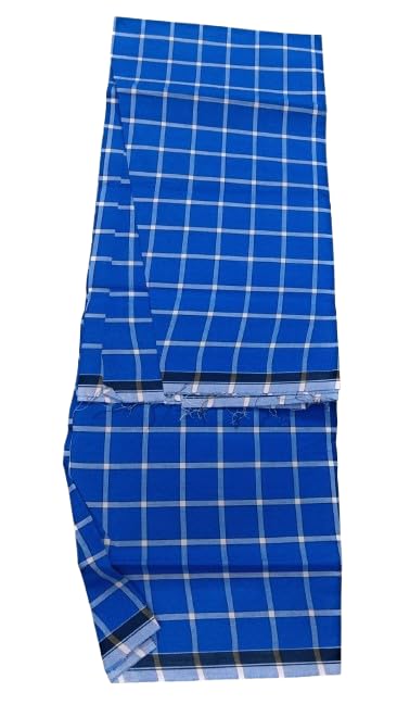 Z CHAND Men's Pure Cotton Unstitched Lungi 2.10mtr (Blue)-picture-26