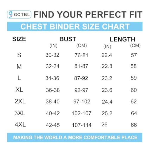 GCTBL Fichário de peito para transgêneros FTM Fichário longo trans Tank Binder, Branco, M