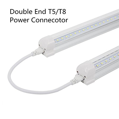 T5 T8 Led Double End 3Pin Lamp Connecting Wire Ceiling Lights Daylight Led Integrated Tube Cable Linkable Cords For Led Tube Lamp Holder Socket Fittings With Cables White Color,（ 4.9Ft / 1.5M ）.4-Pack #TOP4