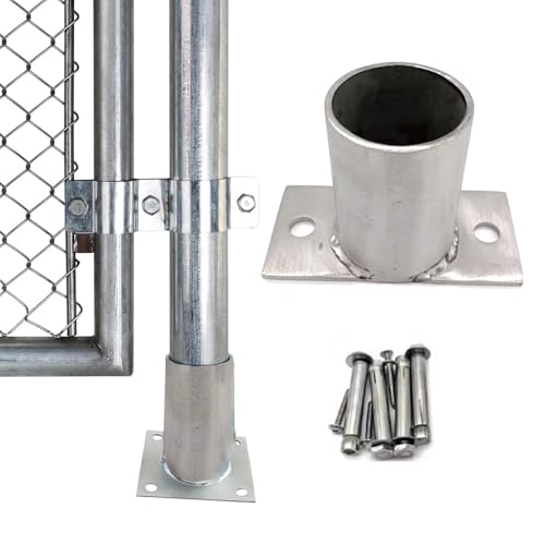 Anclajes para postes de cubierta con kits de tornillos, montaje de hormigón resistente para reparación de vallas y soporte de postes de madera, ideal para buzones y postes de tubo redondo