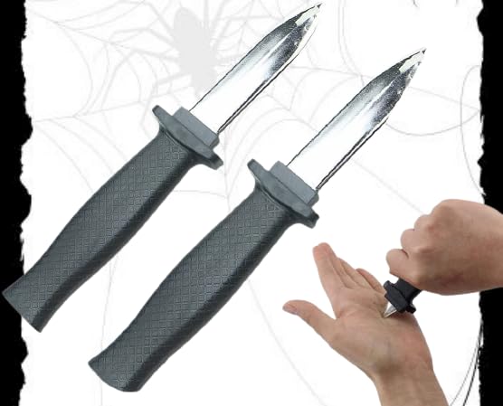 Prime Combo of 2 Pcs Retractable Magic Prank Knife Toy Halloween Fake Blade Disappearing Dagger Tricky Blade Knife Toy for Kids Boys and Girls Pack of 1 (B09T6YBVN7) Amazon Price History, Amazon Price Tracker