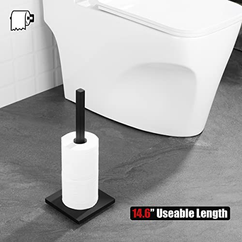 JQK Toilet Paper Storage Stand Matte Black, 304 Stainless Steel Tissue Reserve Holder Square 3/4 Rolls Dispenser for Bathroom, TPS240-PB by JQK - Used condition - Image 4