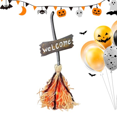 Uhngw Scopa Da | Scopa Da Con Suoni Spettrali Galleggiante,Decorazioni per la Casa Accessori Artificiali per Casa ta Escape Room Giardino e Caminetto