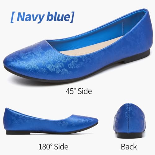 Image of Women's Ballet Flats Shoes Dress Slip on Shoes | PU Leather Teacher Business Casual Loafers Non Slip Low Heel Dressy