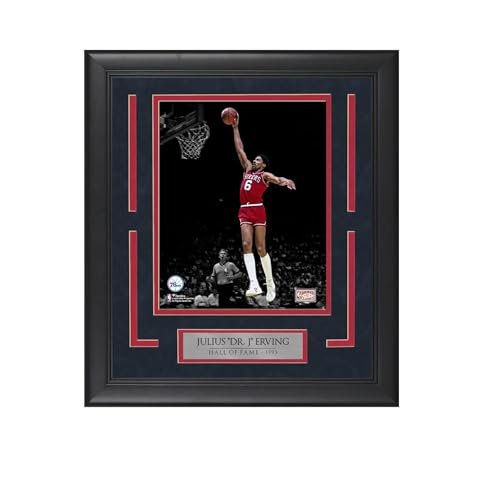 Julius Erving Dr. J Hall of Fame Framed Basketball Photo