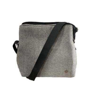 Susan Tweed Crossbody Grey Herringbone