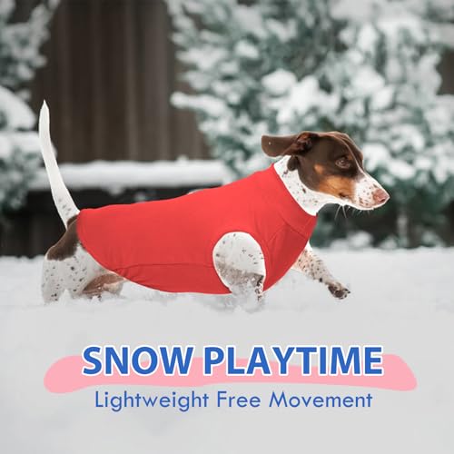 Image of Soft Fleece Dachshund Sweater for Cold Weather, Red, XS | Warm Sleeveless Small Dog Clothes, Stylish Pullover Sweatshirt for Mini Dachshunds, Chihuahuas,Autumn Winter Outdoor Wear