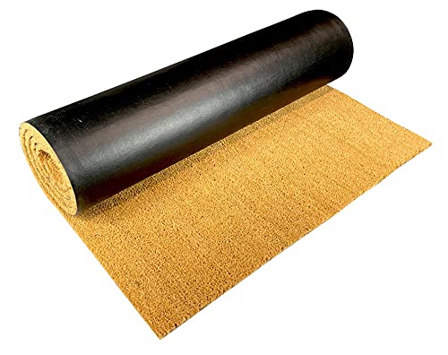 FloorPro Coir Entrance Matting - Cut To Size, Heavy Duty Indoor & Outdoor for Entrances, Doorway, Reception, Foyer Coconut Mat Strips Doormats (100cm x 100cm)