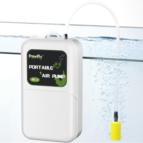 Image of Pawfly Aquarium Air Pump, 40 GPH Fish Tank Air Pump for 5-30 Gallon Tanks,Black & White