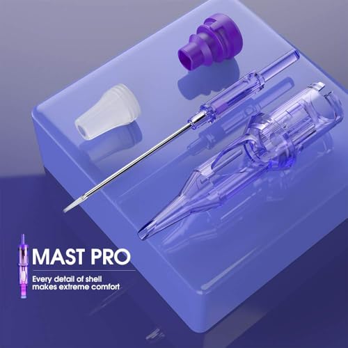 Image of Mast Pro Tattoo Cartridges 20Pcs Disposable Needles Bugpin Flat 5F - 0.3MM