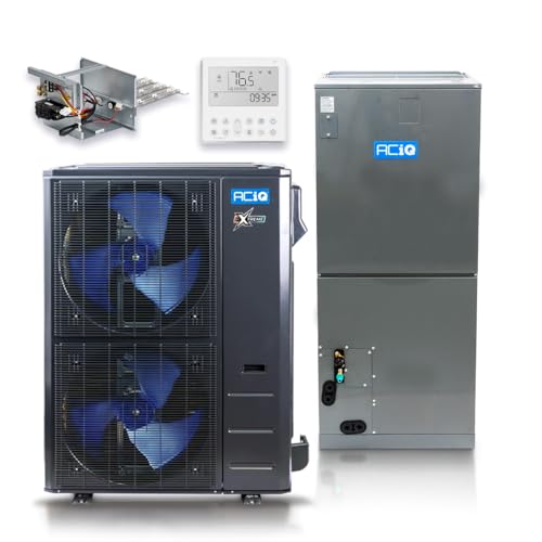 ACiQ 5 Ton 16 SEER2 Central Inverter Heat Pump System with 20kW Back-up Heat Kit & Thermostat - R454B Inverter | 60000 BTU Multi-Positional Extreme Heat AC/Heating System