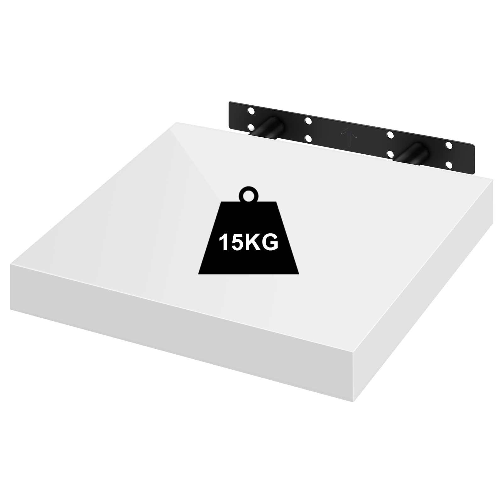 WOLTU Mensola da Muro Scaffale Sospeso da Parete Libreria Piccola per Soggiorno Cameretta Porta CD DVD, Pannello MDF 25x22,9x3,8cm, Bianco, RG9488ws