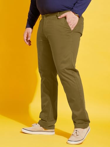 Image of Bigbanana Plus Size Men's Regular Fit Solid Trousers