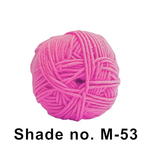 Image of VCR 4ply Hot Pink Red Yarn, 100 Grams Hank, 190 Meters Length, Acrylic Ball for Crochet and Knitting, Soft Crosia Threads, Pack of 1 Yarn, Suitable for DIY Crafts