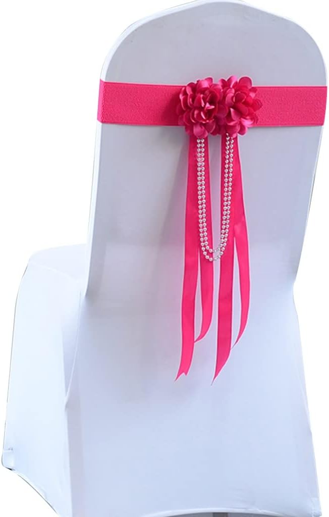 Chair Sashes for Party 10-50 Pieces Elegant Flower Artistic Pearl Decoration Chair Sashes Wedding Banquet Elastic Straps for Chair Back (Color : B Size : 30) (D*10)
