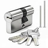 MANICAF Schließzylinder 25/35, Profilzylinder, Euro-Zylinder-Schloss, Schliesszylinder, Zylinderschloss 60mm mit 5 Messing Schlüssel