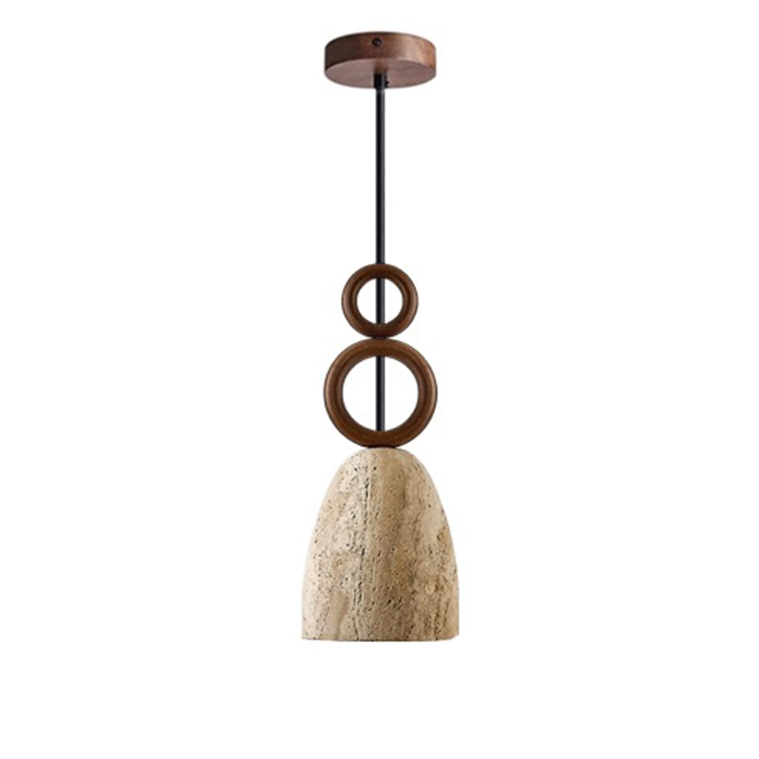 MTNROO Mid Century Zen-Inspired Hanging Light Creative Wabi-sabi Style Pendant Lamp Travertine Lampshade E27 Base Ceiling Lighting Fixture Dining Room Retro Chandelier for Kitchen Island Bar