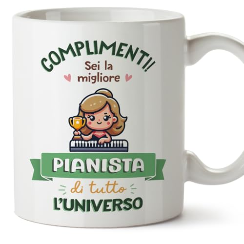 Mugffins Tazza in ceramica per PIANISTA donna 11 oz /