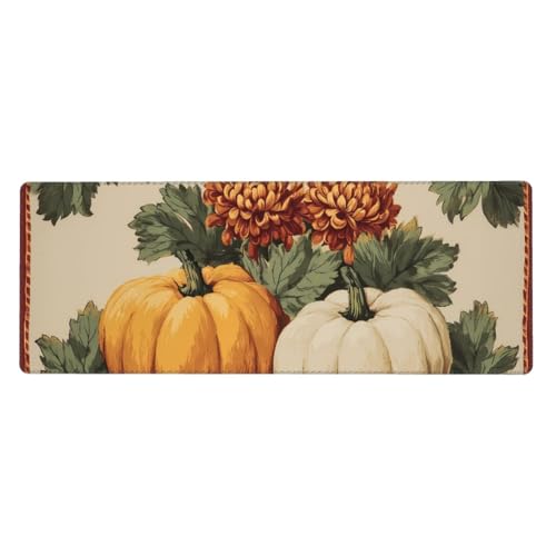 Grand tapis de souris motif feuille de citrouille bureau et maison