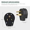 Micmi Straight Blade Angle Plug, AC Dryer Replacement Male Angle Plug, Welder Plug NEMA 6-30P 6-50P, 50 Amp, 250V Black (NEMA 6-50P Plug)