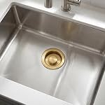 LQS Évier de cuisine Élimination des déchets Mélange et bouchon d'évier, fit 3-1/2 pouces standard Évier drain Couleur doré