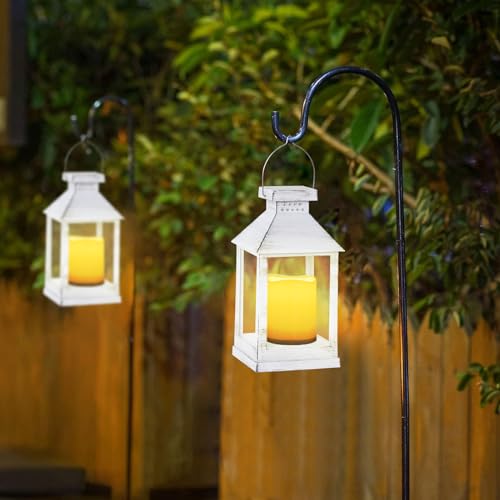 Nattork Solar Vintage Lanterns Outdoor Waterproof Hanging With Flickering Flameless Candles thumb #5