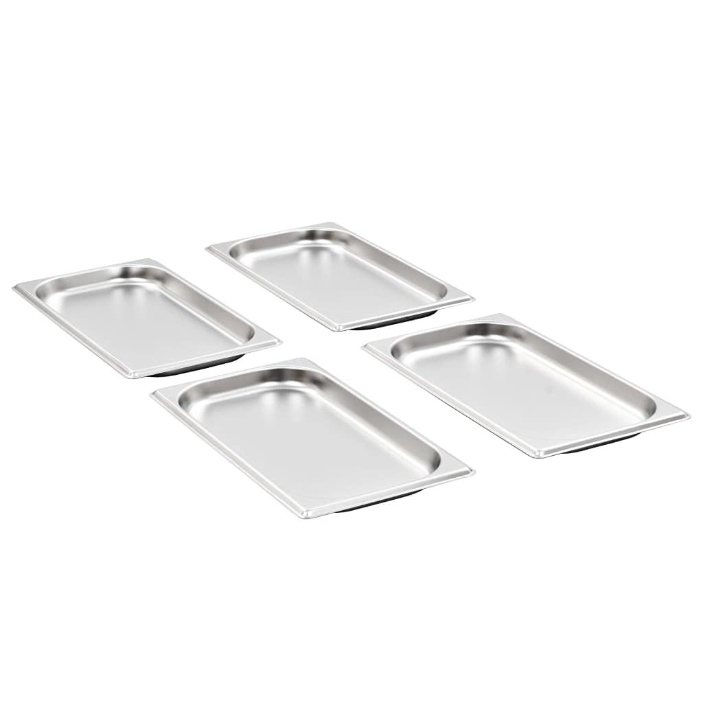 vidaXL 12x Contenitori Gastronorm Impilabili Universali Rettangolari Atossico Teglie Cucina GN 1/3 20mm in Acciaio Inox Argento