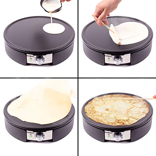 Duronic PM152 Crepe Maker | 1500 Watt | mit 37 cm Antihaftplatte | Teigverteiler, Wender und Messbehälter… – Bild 3