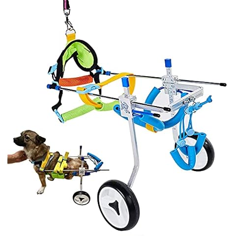 Adjustable Dog Wheelchair/Cart for Back Legs，Pet/Doggie Doggy Wheelchairs with Disabled Hind Legs Walking，Light Weight (7-Size(7-Size)(XS) Cover