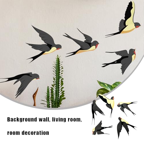 5-Stück Vogel Aufkleber Fenster,Vogelaufkleber für Fensterscheiben,Anti-Kollision Fenster Aufkleber Form,Vogel Wandaufkleber,Fensteraufkleber Vogelschutz,Aufkleber Sommer für Scheiben,Fensteraufkleber