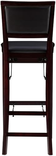 Miniatura 10 de Home Square Juego de 2 taburetes de bar plegables de madera con respaldo acolchado en marrón espresso
