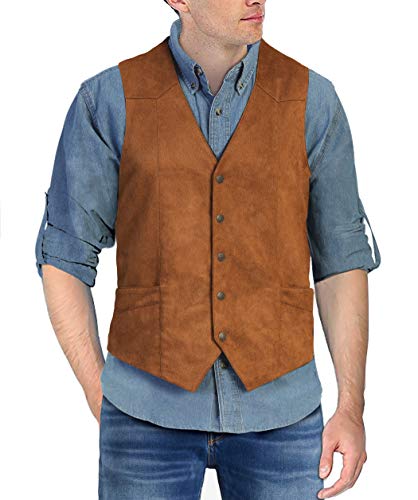 Gioberti Men's 5 Button Faux Suede Vest2