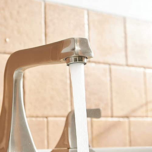 Bathfinesse 8 Inch Widespread Bathroom Sink Faucet Brushed Nickel Satin Two-Handles 3 Hole With Pop Up Drain Stopper Bath Vanity Modern Faucets & Parts Commercial Lavatory Supply Hose Lead-Free #TOP7