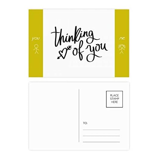 DIYthinker Tänker på dig citat vän vykortsset tackkort utskick 20 st 5,7 tum x 3,8 tum flerfärgad