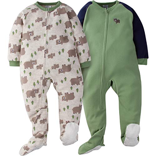 Gerber Boys' 2-Pack Blanket Sleeper, Wild Bear, 3T
